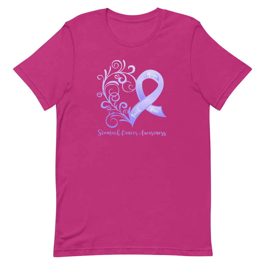 Stomach Cancer Awareness Heart T-Shirt - Dark Colors