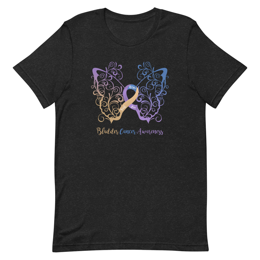 Bladder Cancer Awareness Filigree Butterfly T-Shirt - Several Colors Available