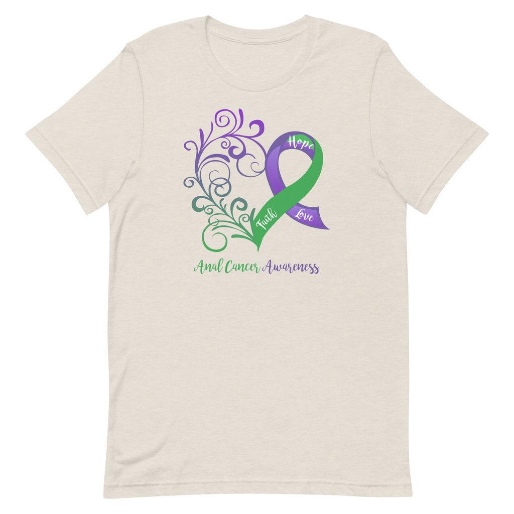 Anal Cancer Awareness Heart T-Shirt (Several Colors Available)