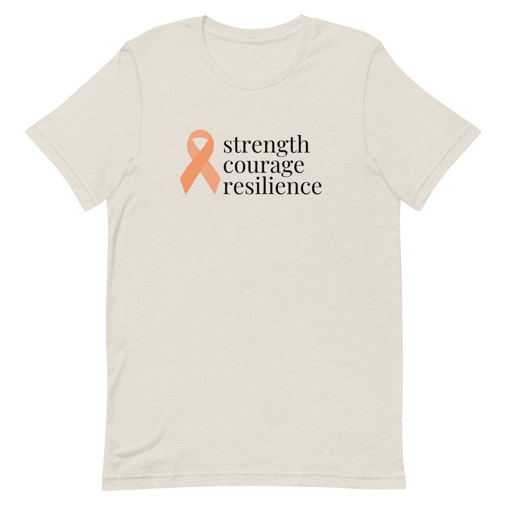 Uterine Cancer "strength courage resilience" T-Shirt - Light Colors