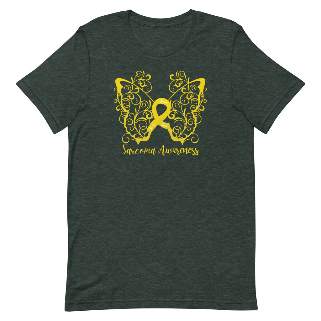 Sarcoma Awareness Filigree Butterfly T-Shirt (Several Colors Available)