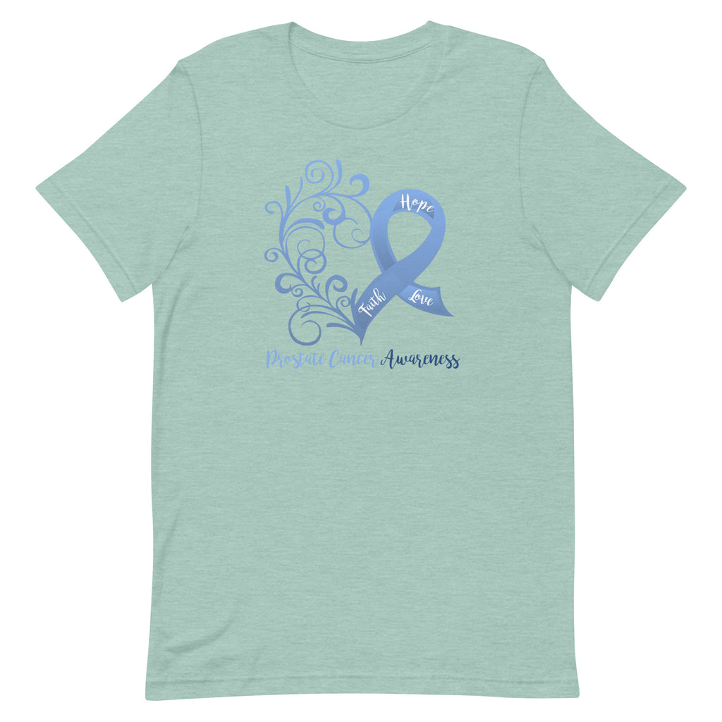 Prostate Cancer Awareness Heart T-Shirt (Several Colors Available)