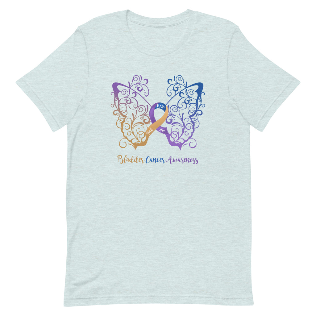 Bladder Cancer Awareness Filigree Butterfly T-Shirt - Several Colors Available