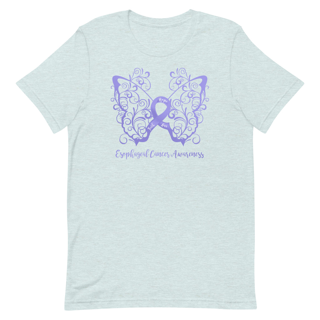 Esophageal Cancer Awareness Filigree Butterfly T-Shirt - Light Colors