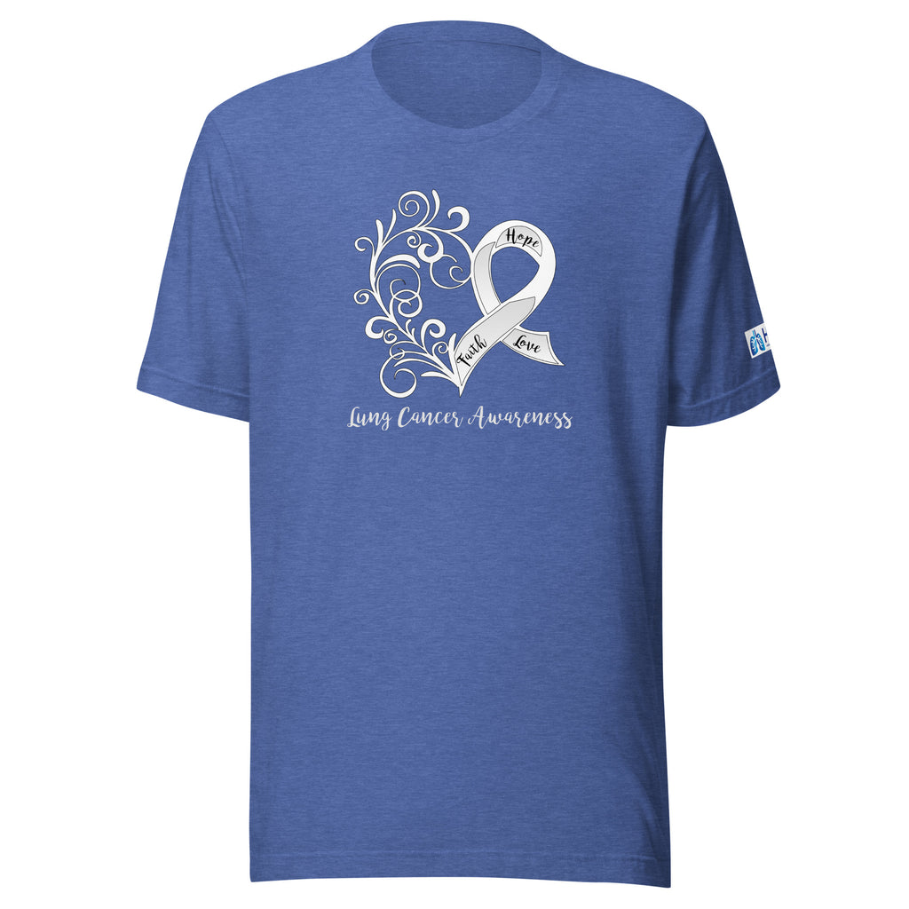 Lung Cancer Awareness Heart / HPM Logo Sleeve T-Shirt (Bella+Canvas)