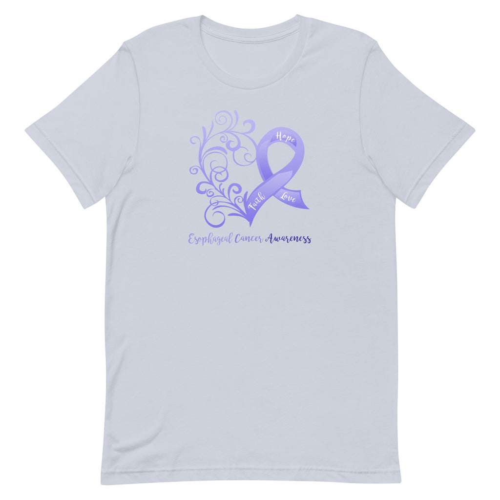 Esophageal Cancer Awareness Heart T-Shirt - Light Colors