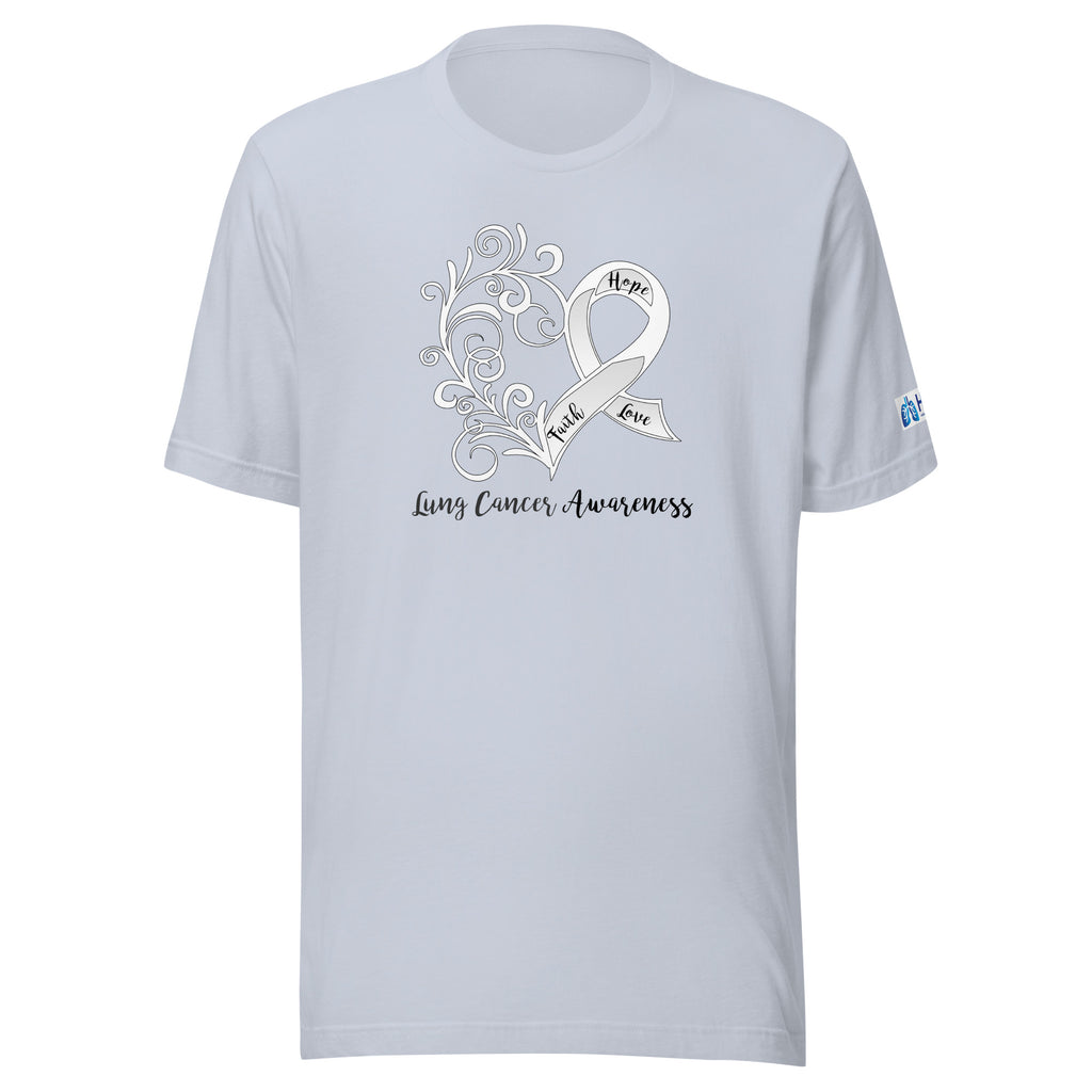 Lung Cancer Awareness Heart / HPM Logo Sleeve T-Shirt (Bella+Canvas)