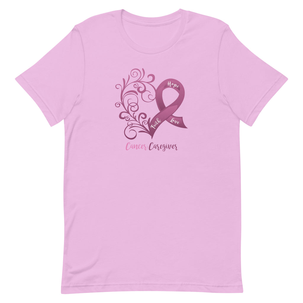 Cancer Caregiver Heart T-Shirt - Light Colors