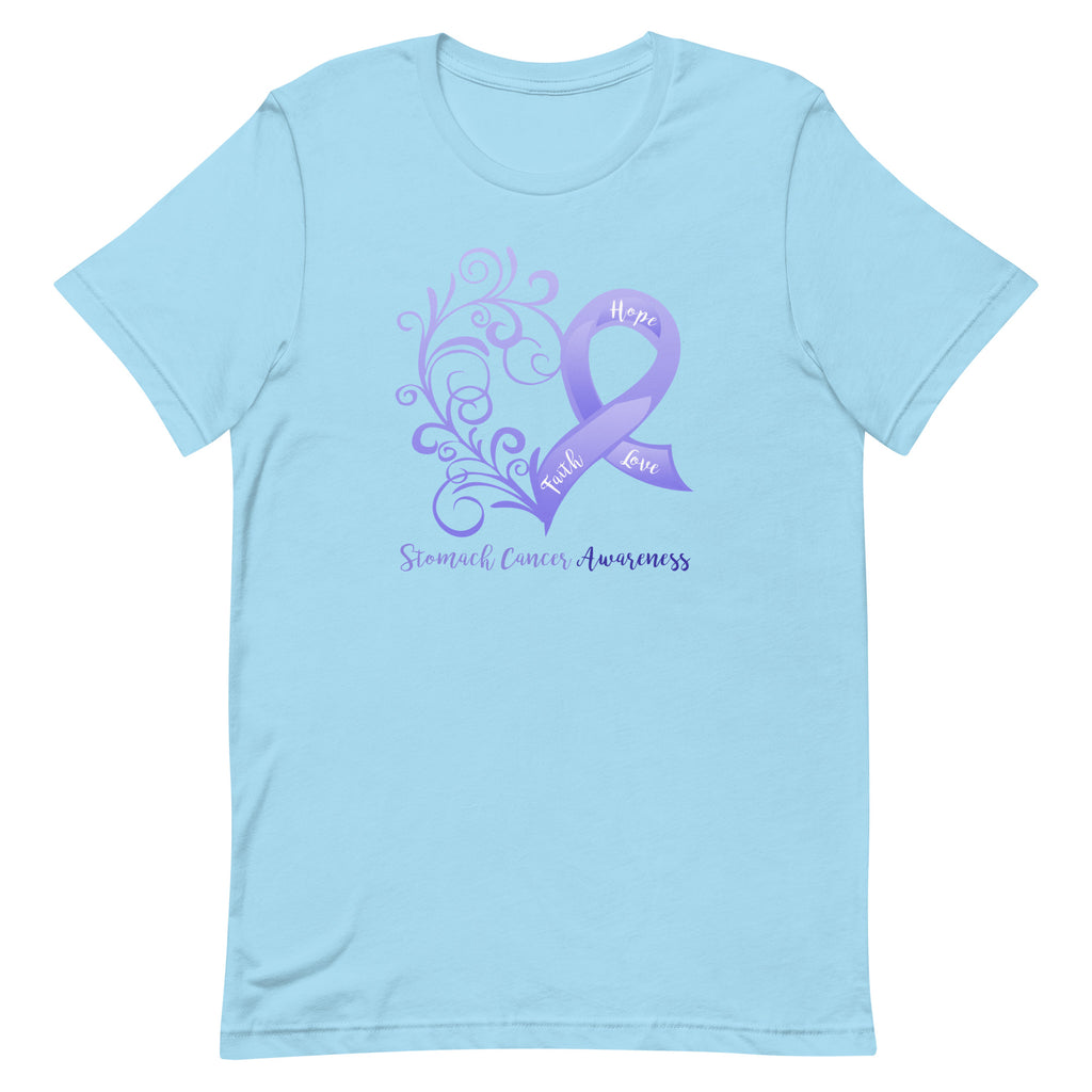 Stomach Cancer Awareness Heart T-Shirt - Light Colors