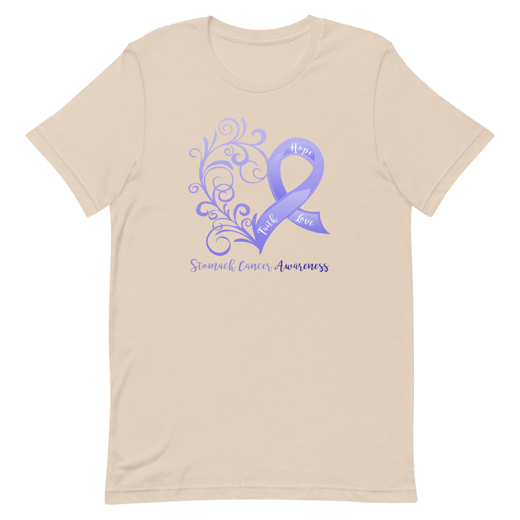 Stomach Cancer Awareness Heart T-Shirt - Light Colors