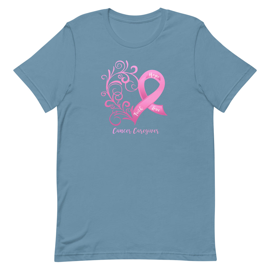 Cancer Caregiver Heart T-Shirt - Dark Colors