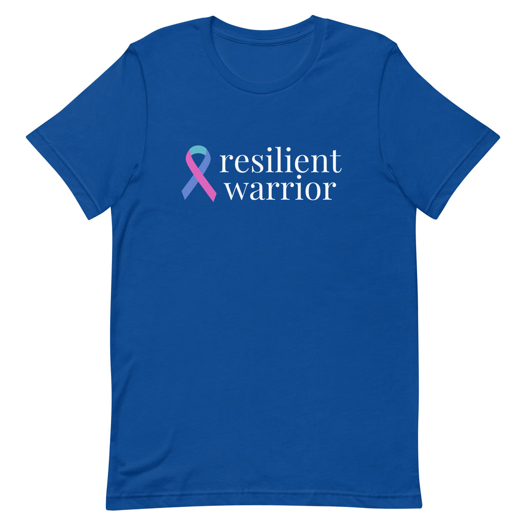 Thyroid Cancer "resilient warrior" Ribbon T-Shirt - Dark Colors