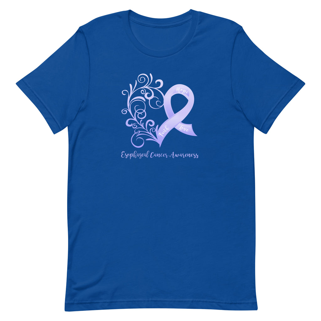 Esophageal Cancer Awareness Heart T-Shirt - Dark Colors