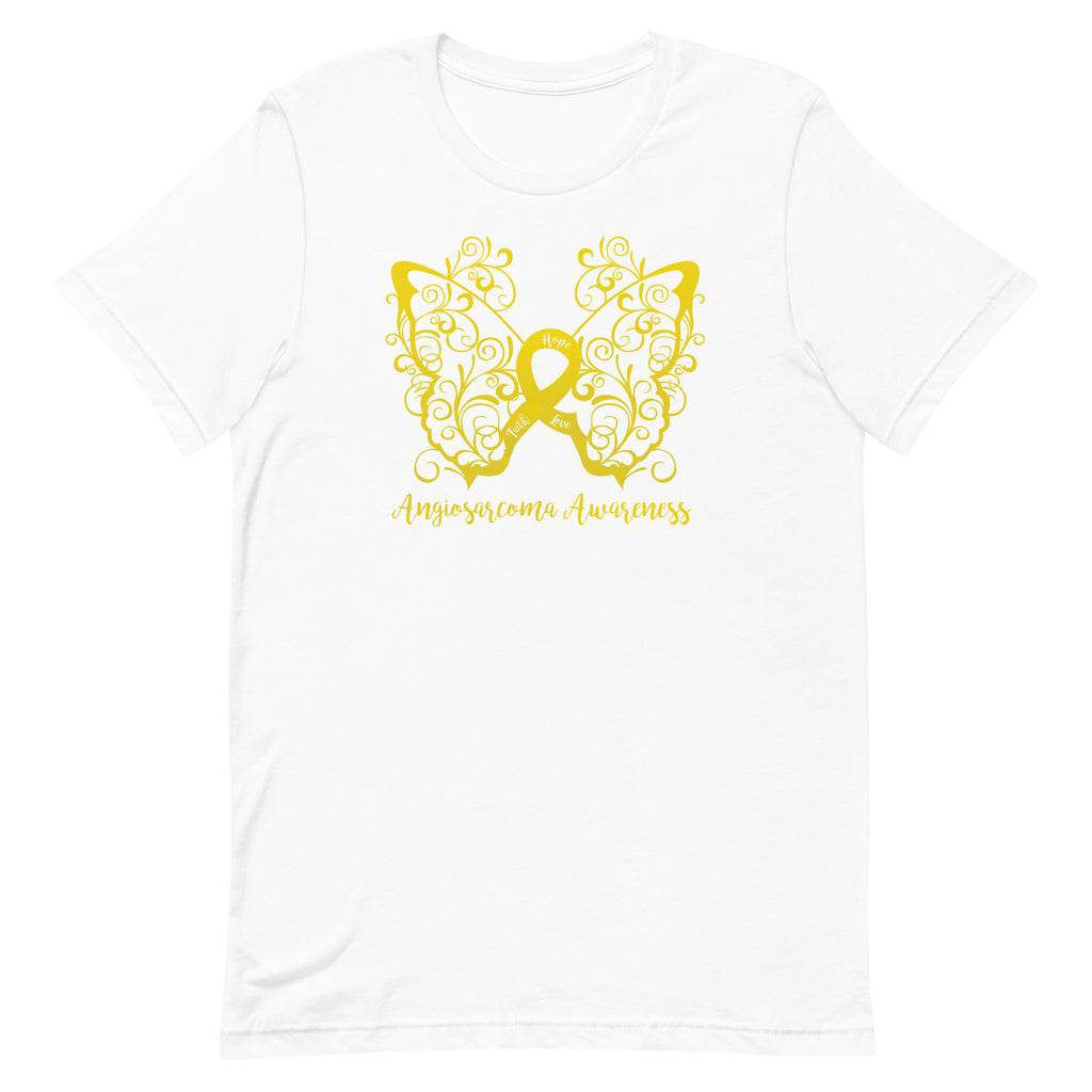 Angiosarcoma Awareness Filigree Butterfly T-Shirt (Several Colors Available)