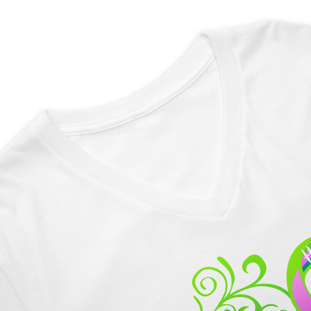 Metastatic Breast Cancer Awareness Heart V-Neck T-Shirt