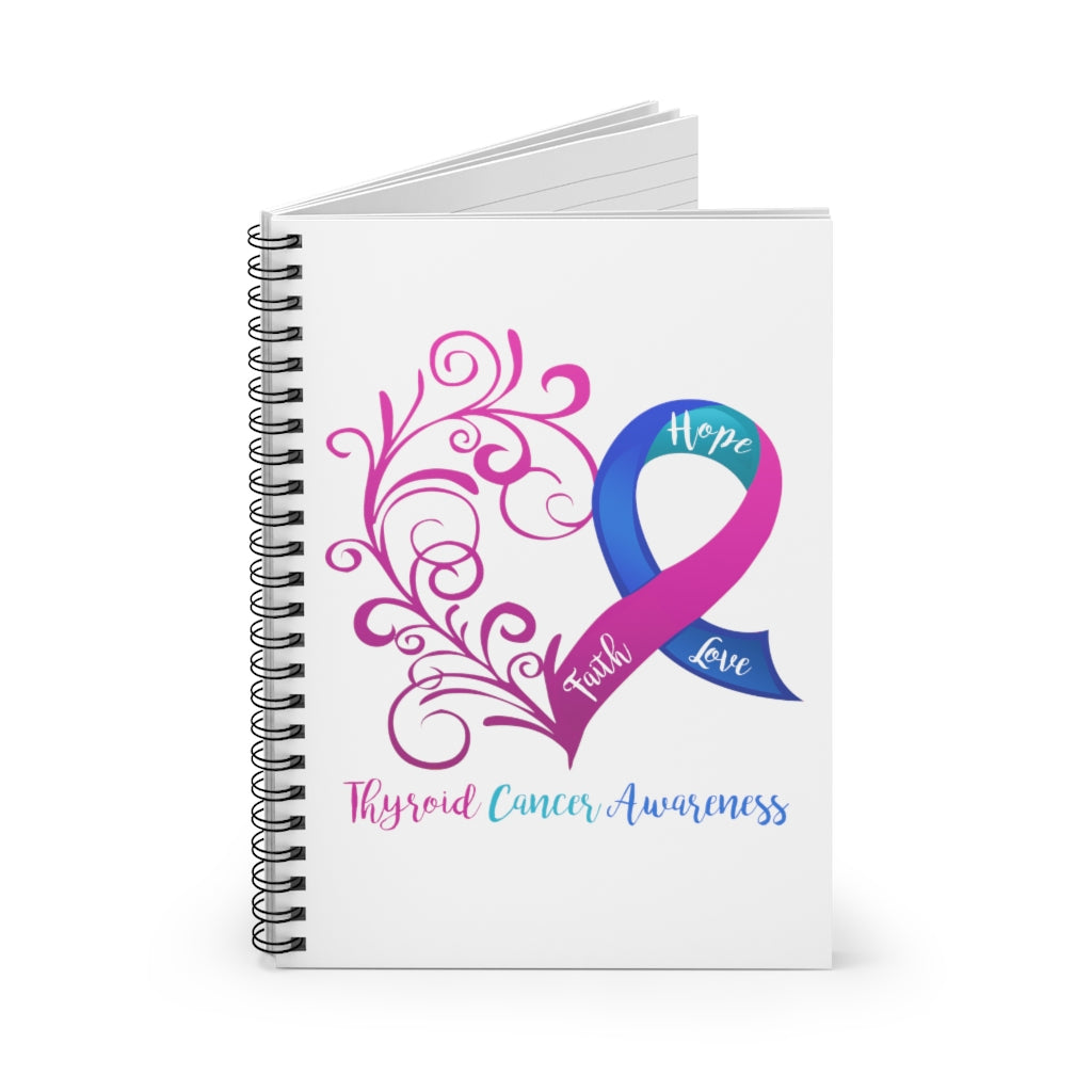 Thyroid Cancer Awareness Spiral Journal - Ruled Line