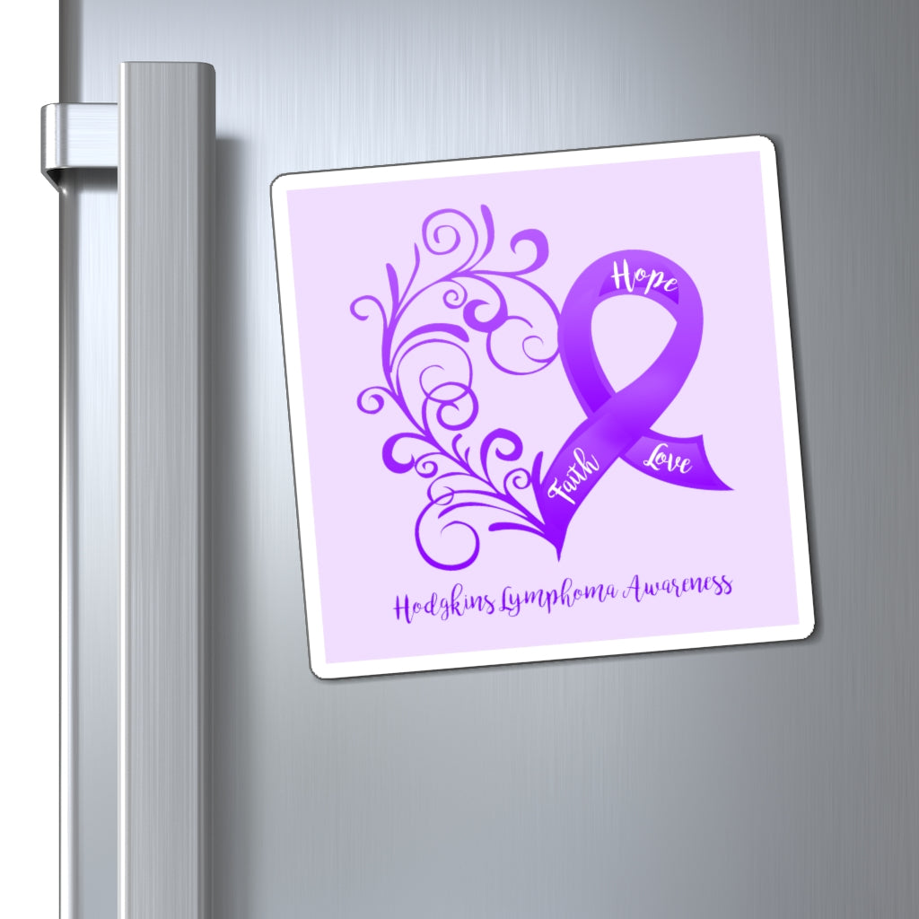 Hodgkins Lymphoma Awareness Magnet (Lavender Background) (3 Sizes Available)