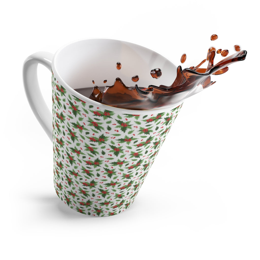 Christmas Holly Latte Mug (12 oz.)