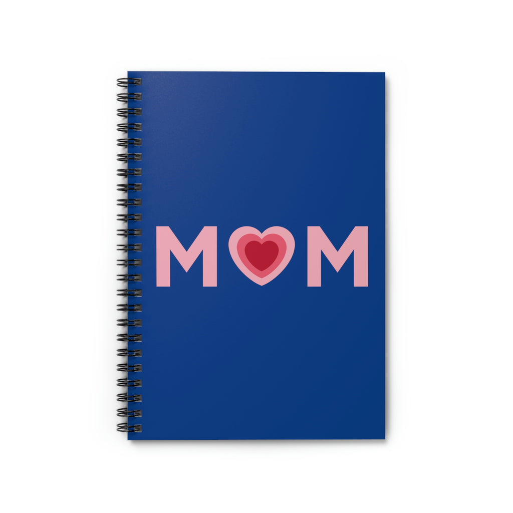 Mom Heart Royal Blue Spiral Journal - Ruled Line