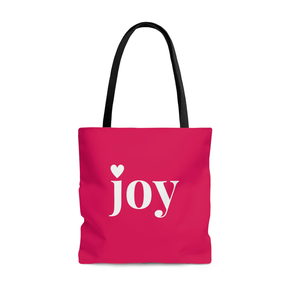 joy Heart Large "Raspberry" Tote Bag (Dual-Sided Design)
