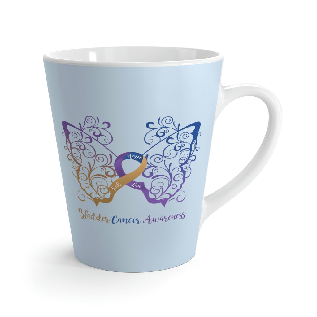 Bladder Cancer Awareness Filigree Butterfly "Light Blue" Mug (12 oz.)