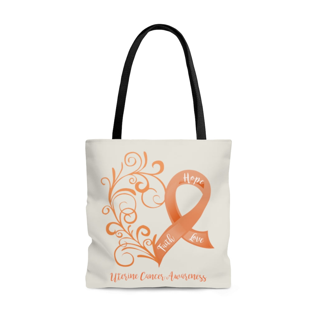 Uterine Cancer Awareness Large "Natural" Tote Bag (Dual Sided Design)