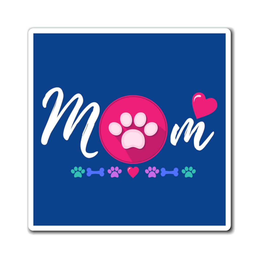 Dog Mom Heart Magnet (Royal Blue) (3 Sizes Available)