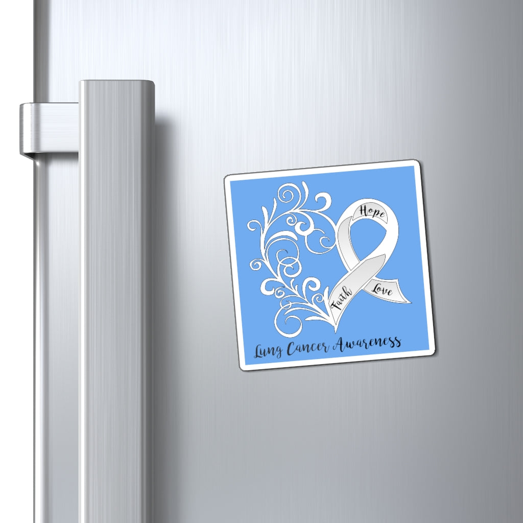 Lung Cancer Awareness Magnet (Light Blue) (3 Sizes Available)