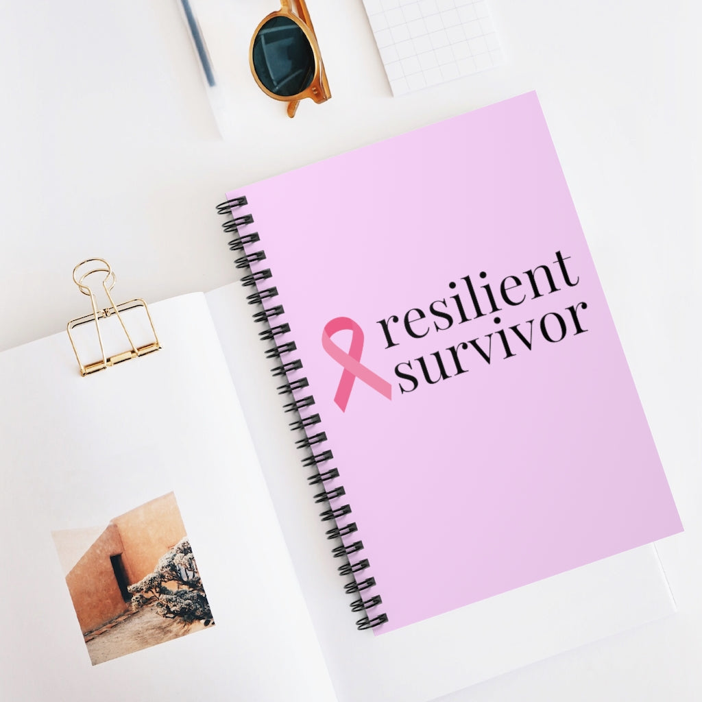 Breast Cancer resilient survivor Spiral Journal - Ruled Line (Pink)