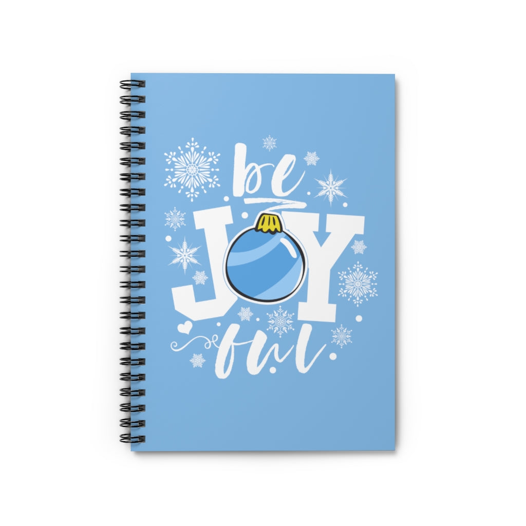be Joyful Ornament Light Blue Spiral Journal - Ruled Line