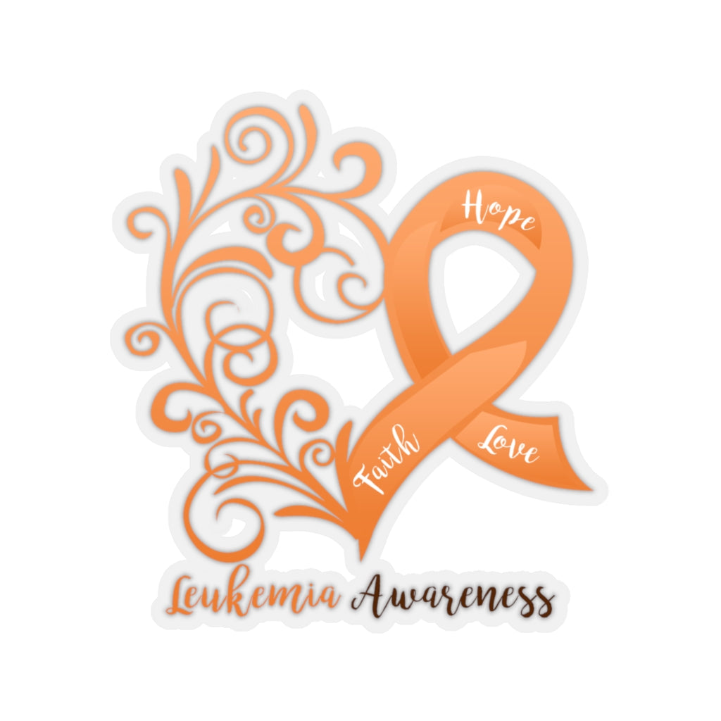 Leukemia Awareness Heart Car Sticker (6 X 6)