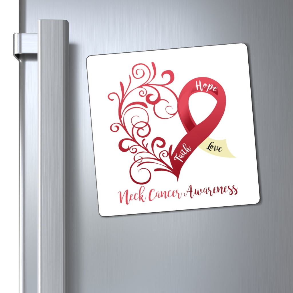 Neck Cancer Awareness Magnet (White Background) (3 Sizes Available)