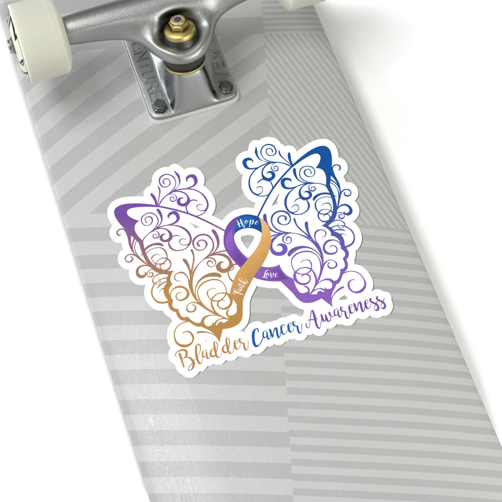 Bladder Cancer Awareness Butterfly Car Sticker (6 X 6)