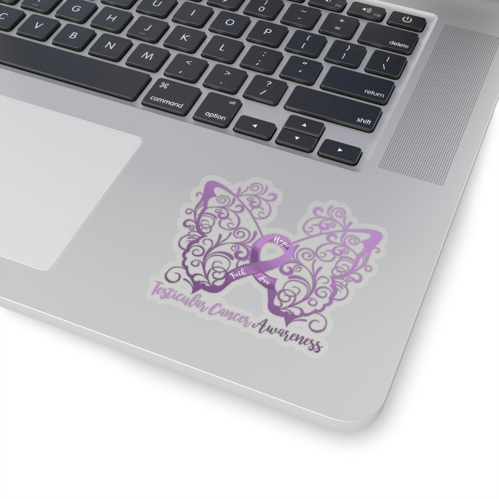 Testicular Cancer Awareness Butterfly Sticker (3x3)