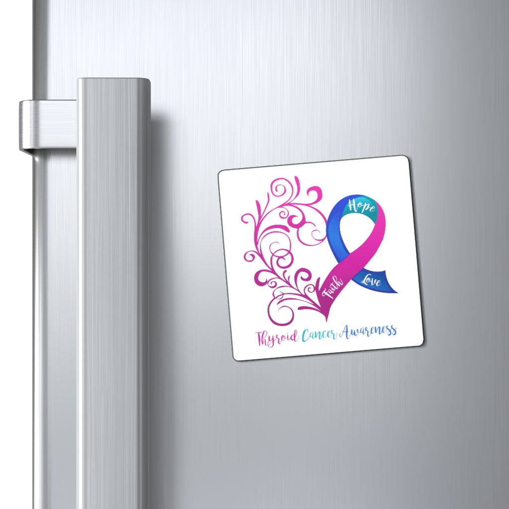 Thyroid Cancer Awareness Magnet (White Background) (3 Sizes Available)