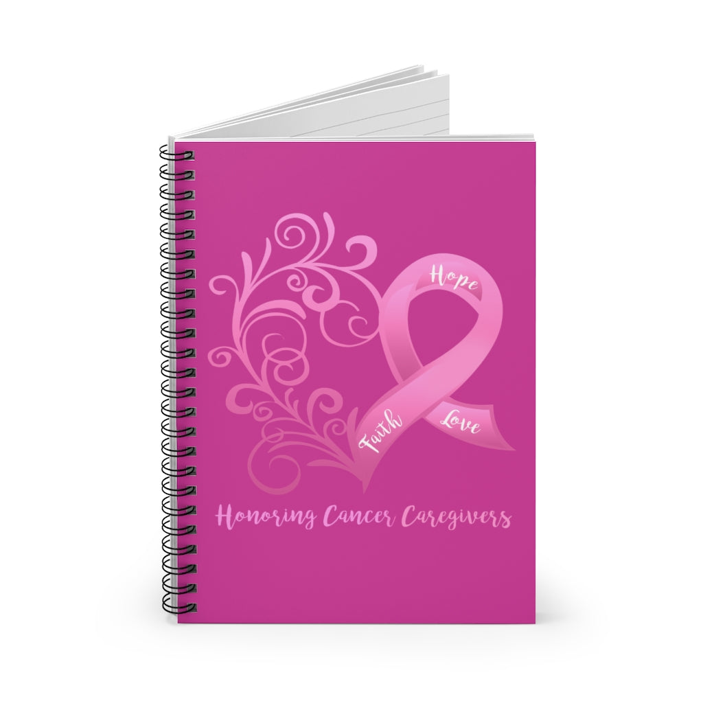Honoring Cancer Caregivers Plum Spiral Journal - Ruled Line