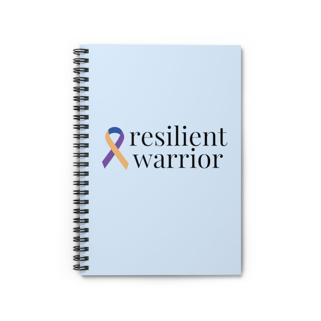 Bladder Cancer "resilient warrior" Light Blue Spiral Journal - Ruled Line