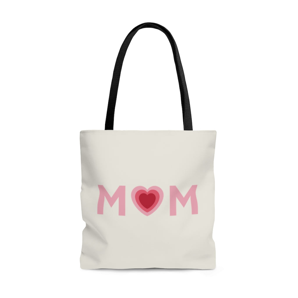 Mom Heart Large "Natural" Tote Bag (Dual Sided Design)