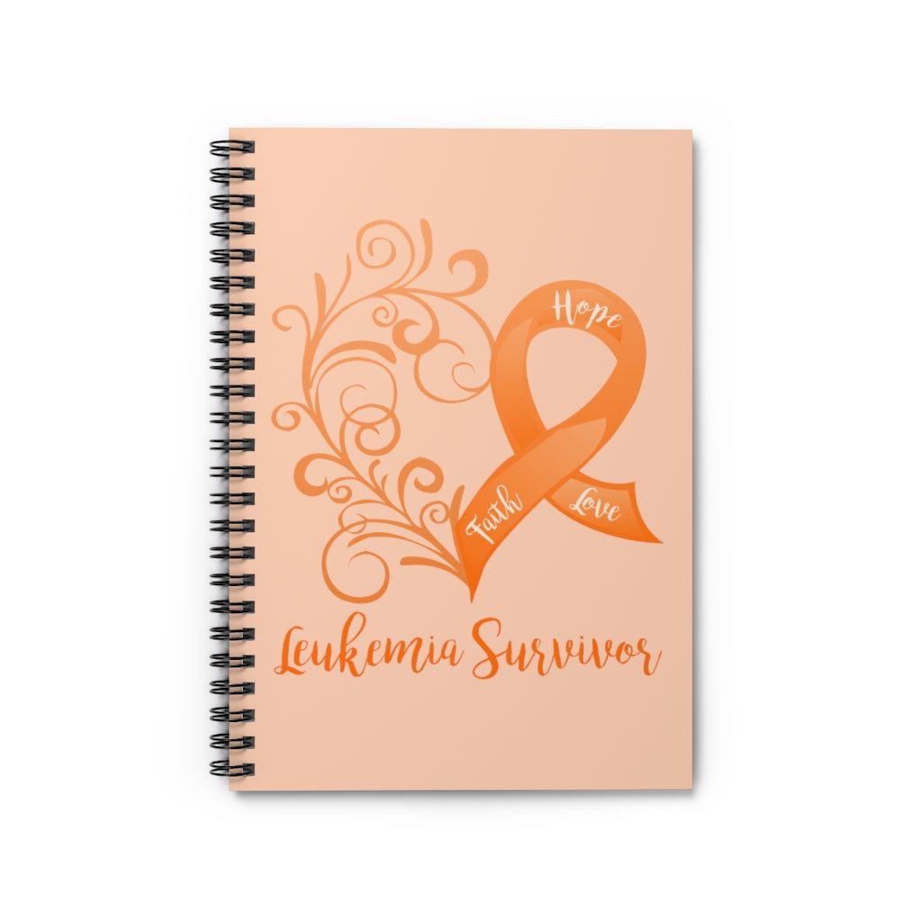 Leukemia Survivor Orange Spiral Journal - Ruled Line