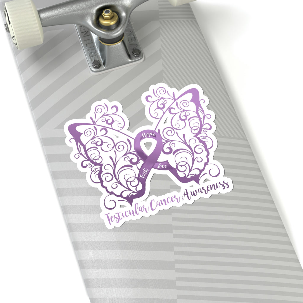 Testicular Cancer Awareness Butterfly Car Sticker (6 X 6)