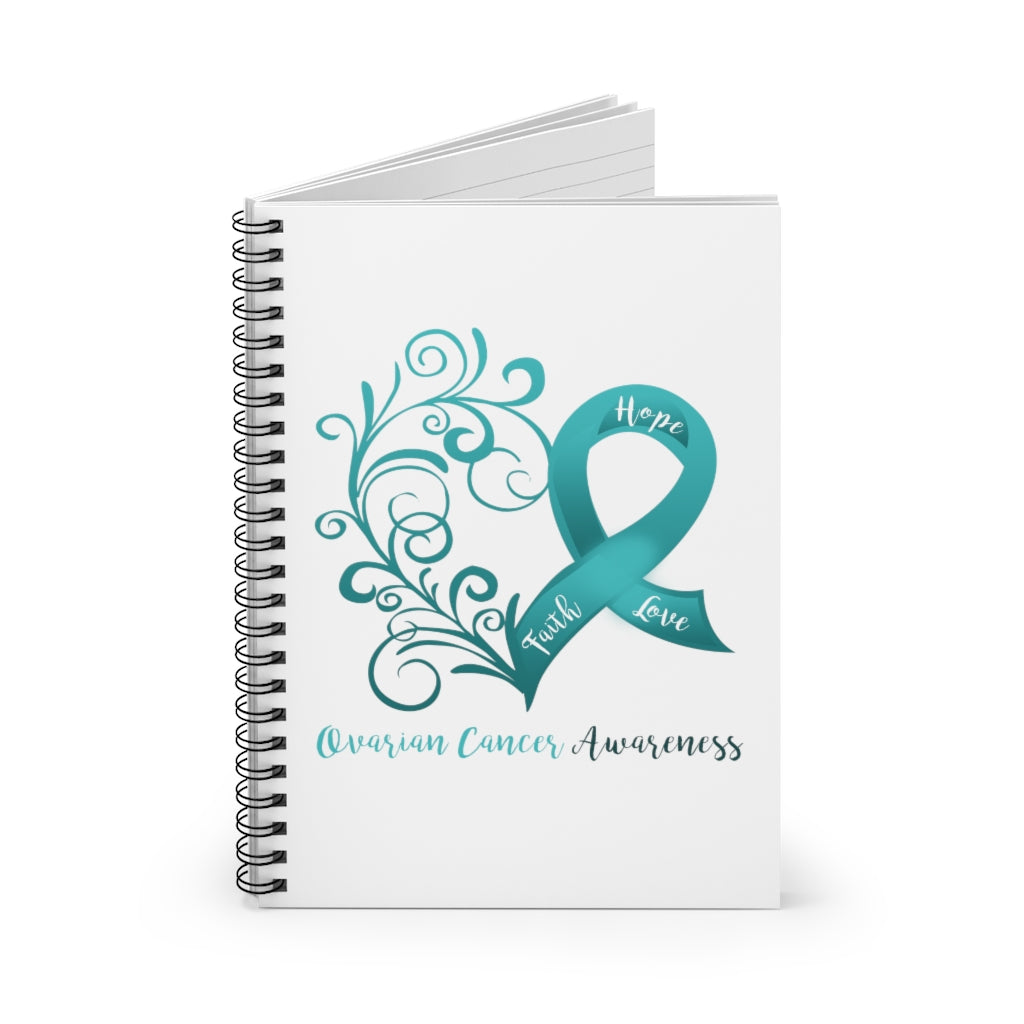Ovarian Cancer Awareness Spiral Journal - Ruled Line
