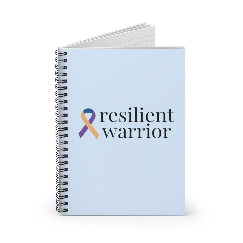 Bladder Cancer "resilient warrior" Light Blue Spiral Journal - Ruled Line