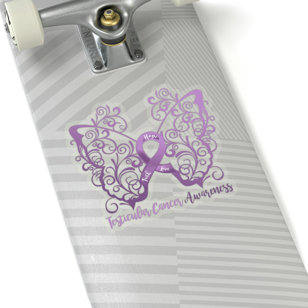 Testicular Cancer Awareness Butterfly Car Sticker (6 X 6)