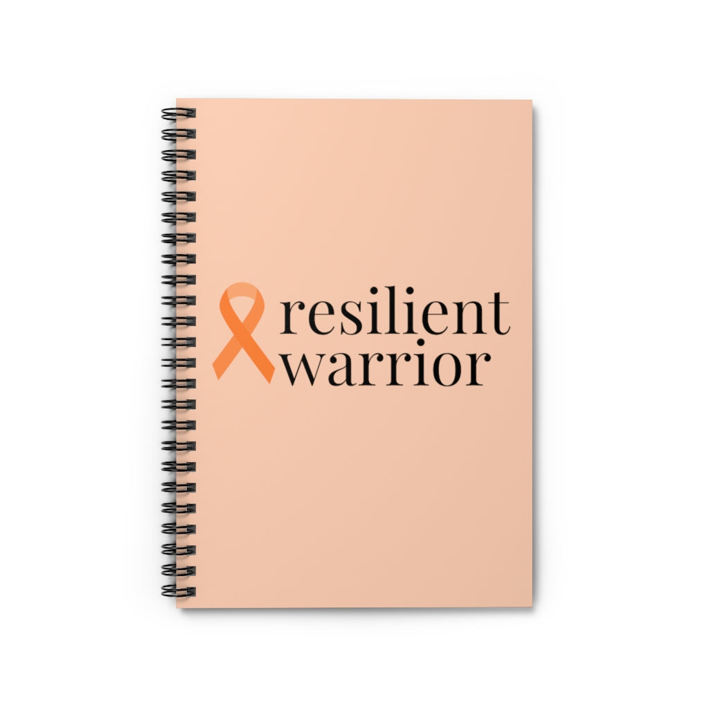 Leukemia Resilient Warrior Ribbon Orange Spiral Journal - Ruled Line