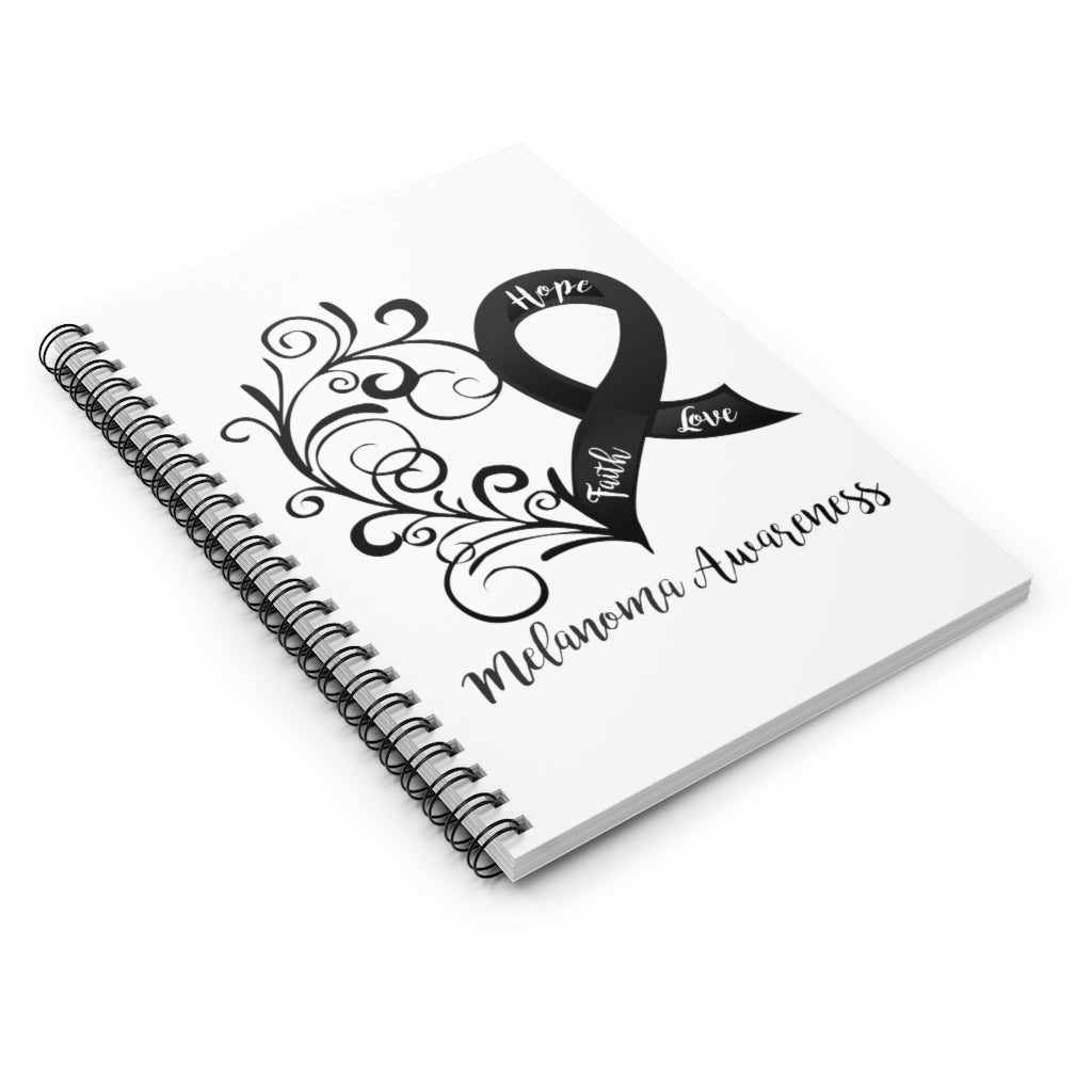 Melanoma Awareness Spiral Journal - Ruled Line