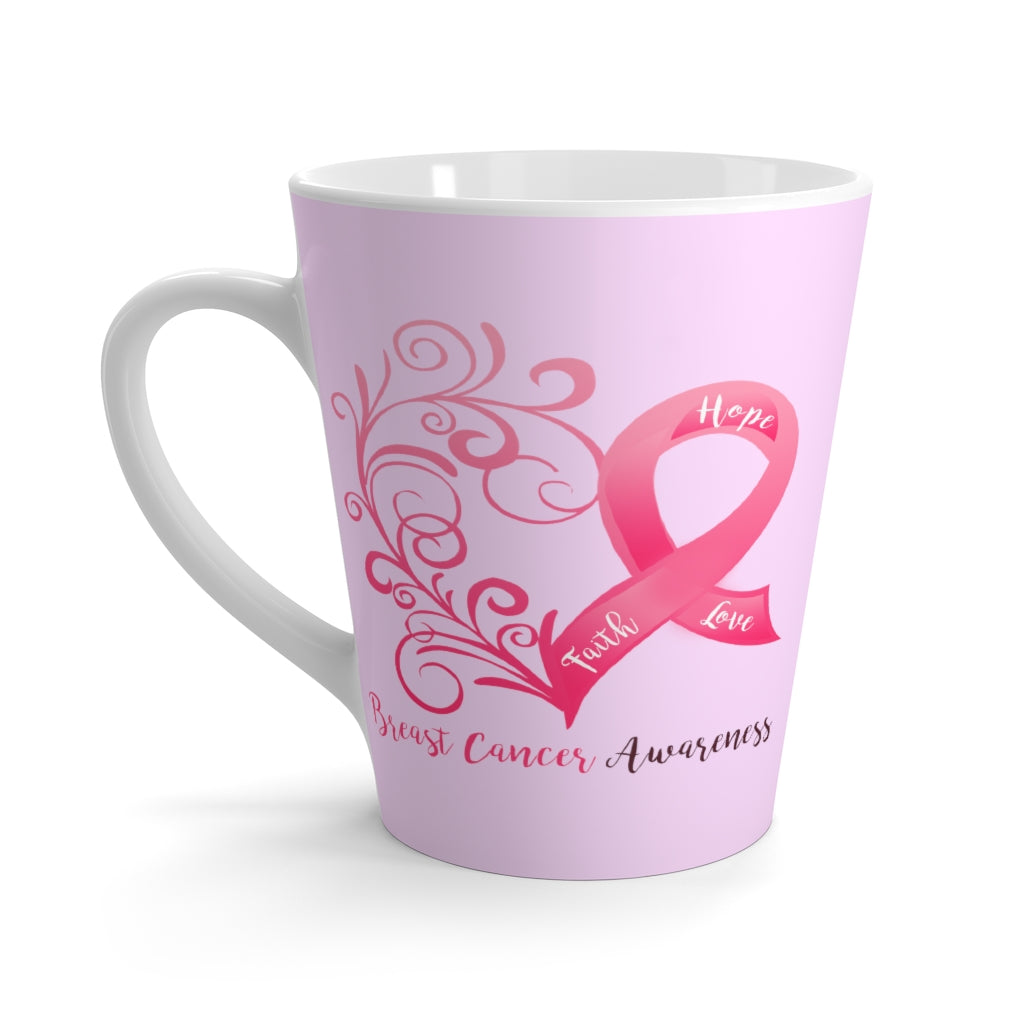 Breast Cancer Awareness Lilac Latte Mug (12 oz.)