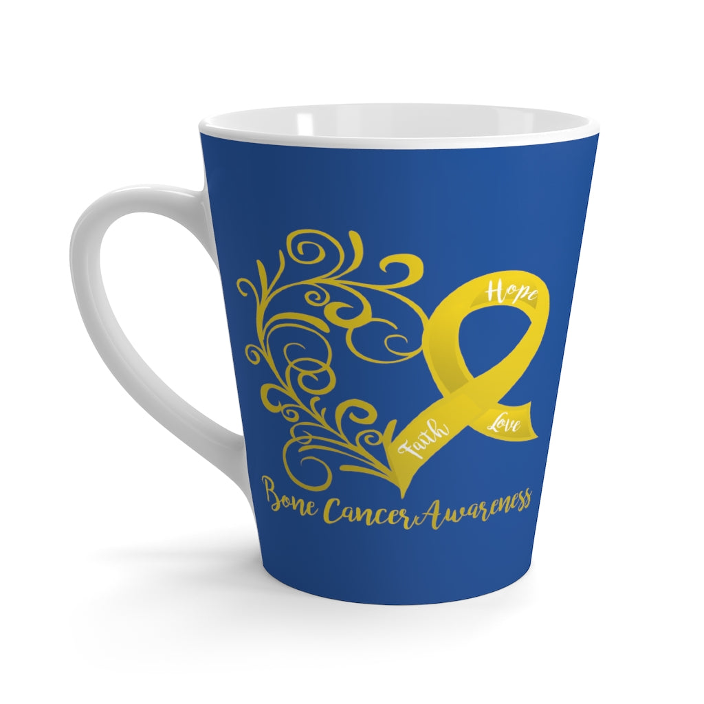 Bone Cancer Awareness Royal Blue Latte Mug (12 oz.)