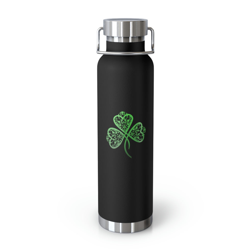 St. Patrick's Day Filigree Shamrock Copper Vacuum Insulated Bottle, 22oz - Several Colors Available