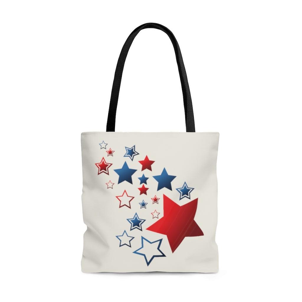 July 4th Stars Large "Natural" Tote Bag (Dual Sided Design)
