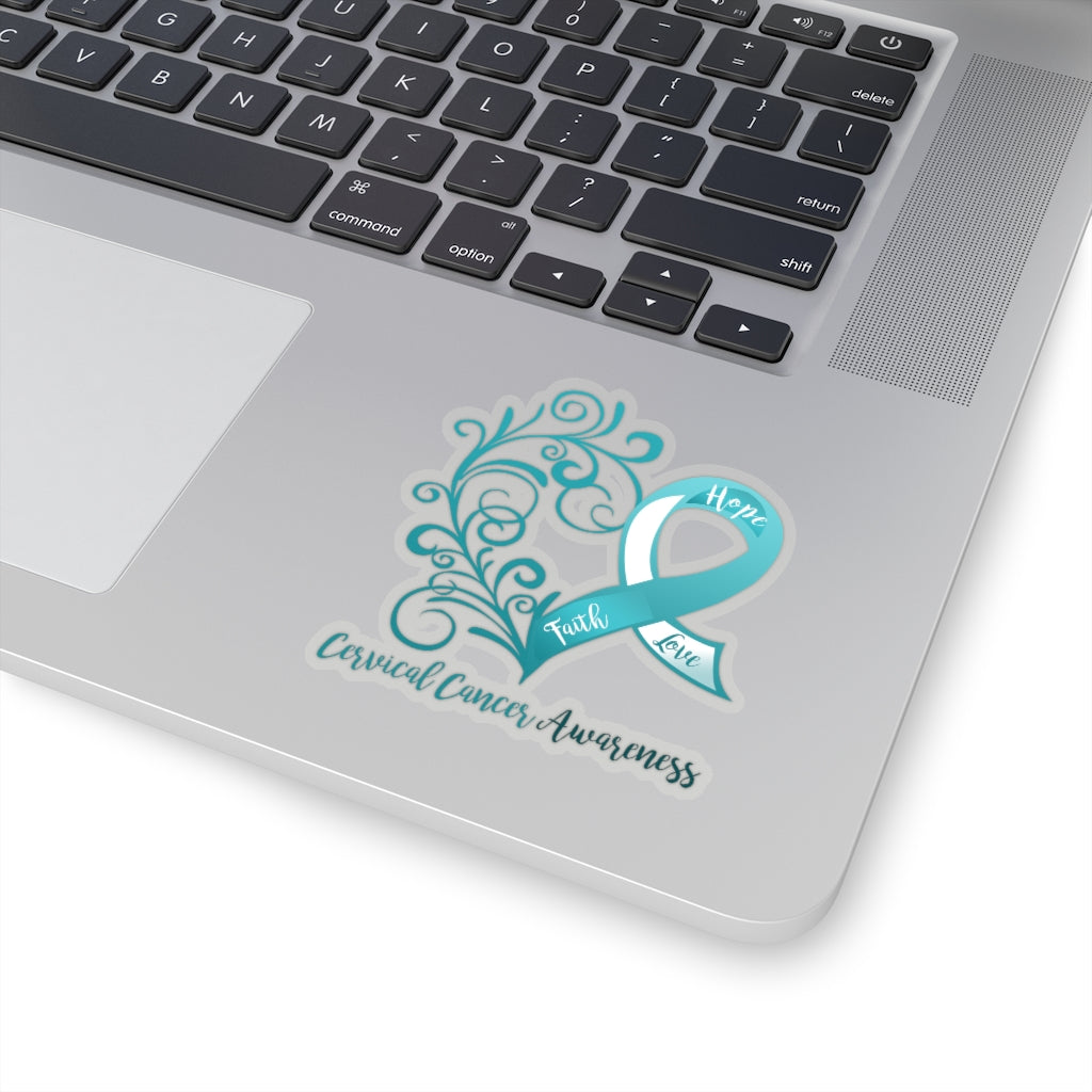 Cervical Cancer Awareness Heart Sticker
